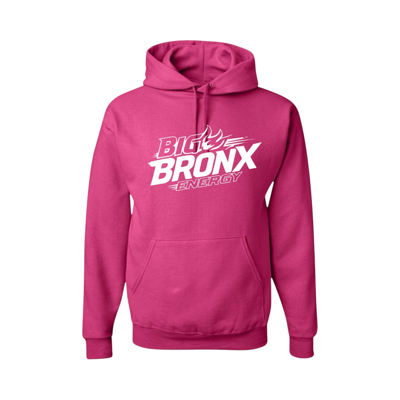 BIG BRONX ENERGY-HOT PINK/WHITE HOODIE .