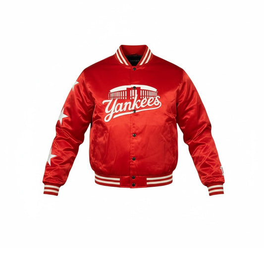 Red BIG BRONX ENERGY Bomber Jacket.