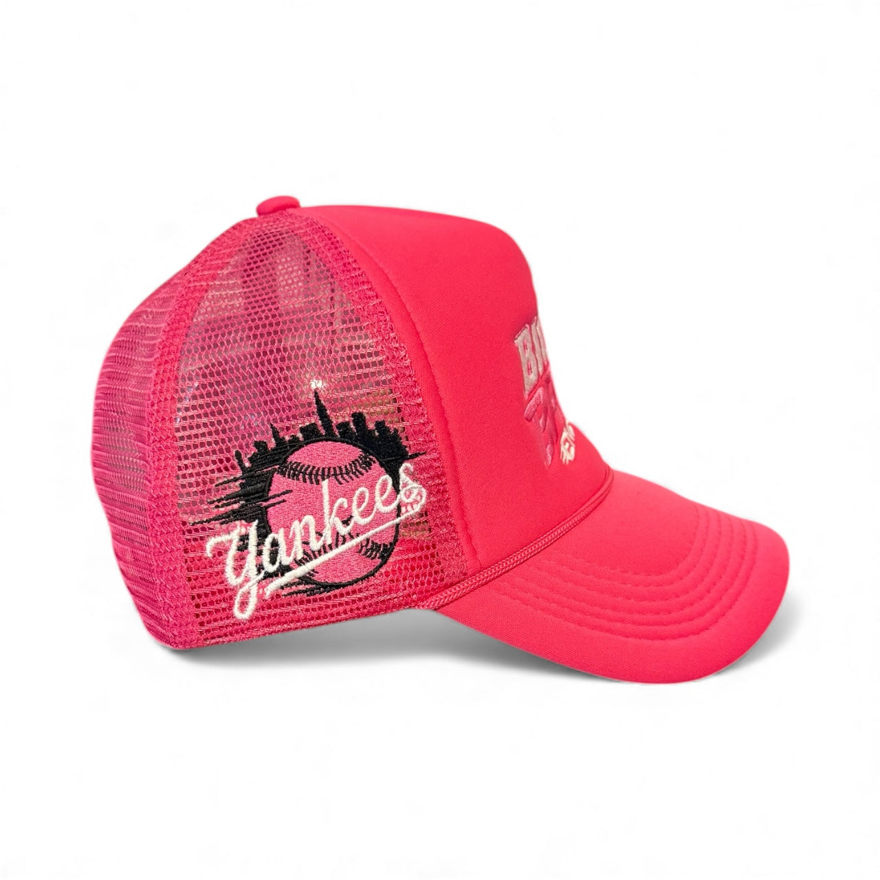 BIG BRONX ENERGY TRUCKER HAT- HOT PINK "YANKEE EDITION'
